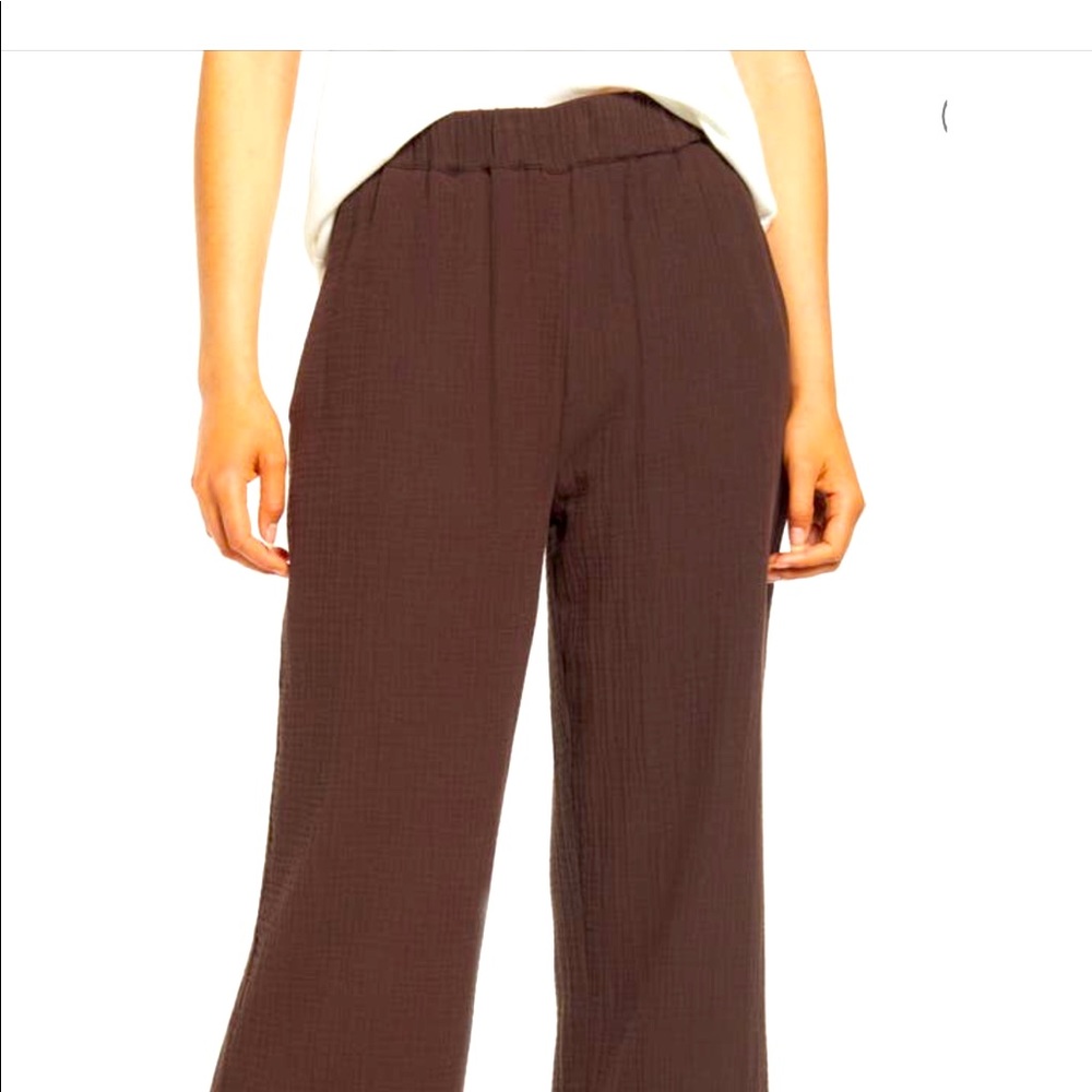 Sanctuary easy going cotton gauze beach Pant MEDIUM chocolate or LARGE ivory